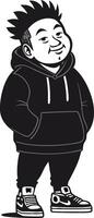 Stylish Cartoon Character in Hoodie and Sneakers for Trendy Design Projects vector