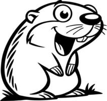 Happy Cartoon Otter Character with Cheerful Expression Ideal for Coloring Books and Tattoos vector