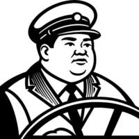 Vintage Driver Portrait in Military Uniform Ideal forography or Retro Design Projects vector