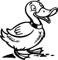 Happy Cartoon Duck Character for Coloring Books and Fun Illustrations vector
