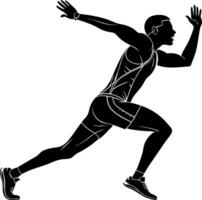 Dynamic Sprinter in Motion Silhouette for Fitness and Sports Design vector