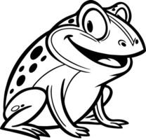 Cute Cartoon Frog Character Smiling Graphic for Coloring Books and Designs vector