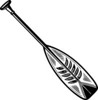 Detailed Handcrafted Paddle Design Featuring Leaf Patterns Ideal for Eco-Friendly Projects vector