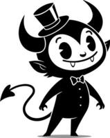 Cute Cartoon Devil Character in a Top Hat and Bow Tie for Fun Illustrations and Designs vector