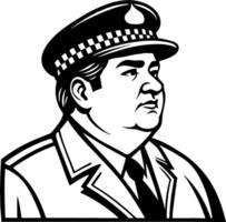 Police Officer Character Illustration for Graphic Design and Coloring Projects vector