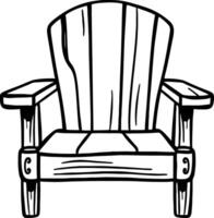 Adirondack Chair Outline for Coloring Book or Tattoo Design vector