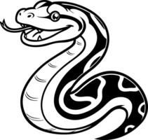 Black and White Stylish Snake Illustration for Tattoo Design and Graphic Projects vector