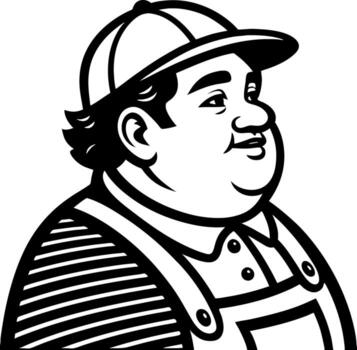 Charming Cartoon Chef Character with Cap and Apron Ideal for Branding and Illustrations vector