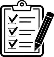 Checklist with Checked Boxes and Pencil for Task Management and Organization vector