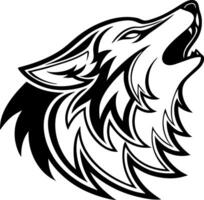 Roaring Wolf Head Design with Intricate Patterns for Tattoo and Coloring Book Use vector