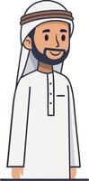 Smiling Arab Man in Traditional Attire Illustration for Cultural and Educational Use vector