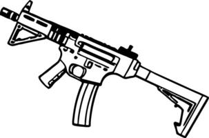 Detailed Illustration of an AR-15 Style Rifle for Design and Creative Projects vector