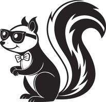 Cool Stylish Squirrel Wearing Sunglasses and Bowtie Ideal for Fun Designs and Illustrations vector