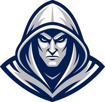 Intimidating Hooded Figure Graphic for Sports Teams and Gaming Logos vector
