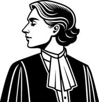 Elegant Profile of a Male Figure in Formal Attire for Tattoo Design and Artistic Use vector