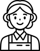 Cheerful Cartoon Character with Apron and Headband Ideal for Coloring Books and Illustrations vector