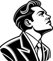 Stylized Profile of a Confident Man in Formal Attire Ideal for Modern Design and Illustration vector