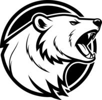 Fierce Roaring Bear Head Graphic Emblem for Logo Tattoo Design and Illustrations vector
