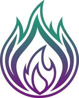 Stylized Flame Illustration in Gradient Colors for Tattoos and Graphic Designs vector