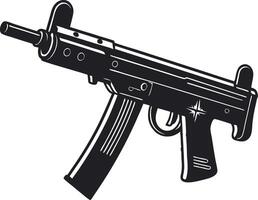 Illustration of a Detailed Submachine Gun Design for Graphic Art and Tattoo Inspiration vector