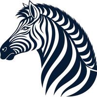 Stylized Zebra Head Illustration for Tattoo Design and Creative Projects vector