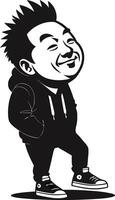Playful Cartoon Character Design Suitable for Apparel and Creative Projects vector