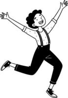 Joyful Boy Celebrating in Motion with Outstretched Arms Illustration for Fun Projects vector
