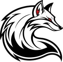 Stylized Fox Head Logo Design with Bold Lines and Sharp Features for Custom Tattoo and Print vector