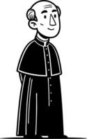Smiling Priest Character in Traditional Garb for Childrens Books and Educational Materials vector