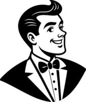 Stylish Classic Man in Tuxedo with Bow Tie Retro Illustration vector