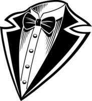 Elegant Tuxedo with Bow Tie for Fashion Events Formal Parties and Decorative Designs vector