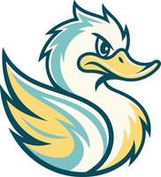 Stylized Duck Illustration with Bold Colors and Dynamic Features for Creative Projects vector