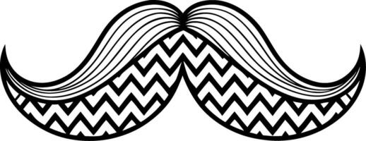 Stylized Zigzag Pattern Mustache Design Ideal for Tattoos and Coloring Books vector