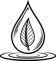Nature Inspired Water Drop with Leaf Symbolizing Eco-Friendly Practices and Sustainability vector