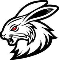 Fierce Rabbit Head Design for Bold Tattoo Illustrations and Graphic Art Projects vector
