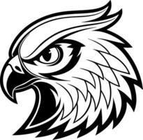 Fierce Stylized Hawk Head SVG Design for Tattoo Art and Graphic Projects vector