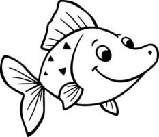 Cute Cartoon Goldfish Character for Coloring Books and Creative Projects vector