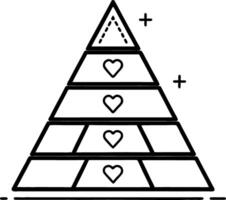 Heart Pyramid Design for Tattoo Art and Coloring Books vector