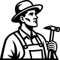 Craftsman with Hammer Vintage for DIY Projects Construction and Home Improvement vector
