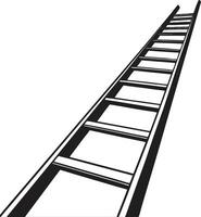 Perspective View of a Tall Ladder for Climbing Symbolizing Growth and Aspiration vector