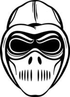Intricate Skull Mask Design Featuring Detailed Eye and Mouth Elements Ideal for Tattoos and Art Projects vector