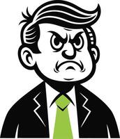 Angry Businessman Cartoon Character for Branding Marketing and Creative Projects vector