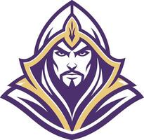 Mystical Warrior with Hood and Intense Gaze for Fantasy Art and Game Designs vector