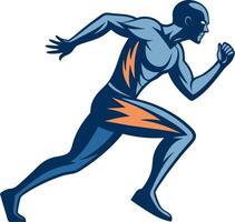 Dynamic Running Athlete Illustration with Energy Stripes for Fitness Branding and Sports vector