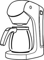Coffee Maker Outline Design Perfect for Kitchen Decor and DIY Projects vector