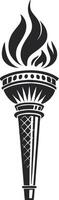 Stylized Torch with Flames Ideal for Tattoo Design and Graphic Arts vector