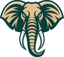 Realistic Illustration of a Powerful Elephant Head Symbolizing Strength and Wisdom vector