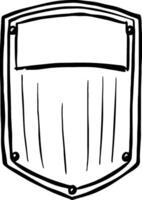 Vintage Style Hand-Drawn Shield Emblem Design for Tattoo and Graphic Use vector