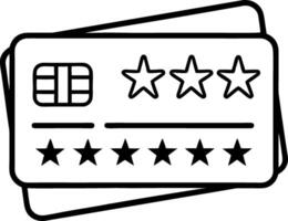 Credit Cards with Stars for Rating and Review Graphics Financial Technology Design vector