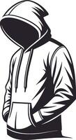 Stylish Hoodie Design with No Face Perfect for Apparel Graphics and Tattoo Inspiration vector